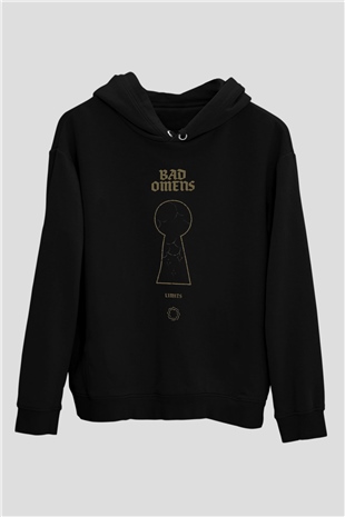 Bad Omens Baskılı Unisex Siyah Kapüşonlu Sweatshirt