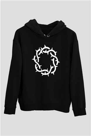 Bad Omens Baskılı Unisex Siyah Kapüşonlu Sweatshirt