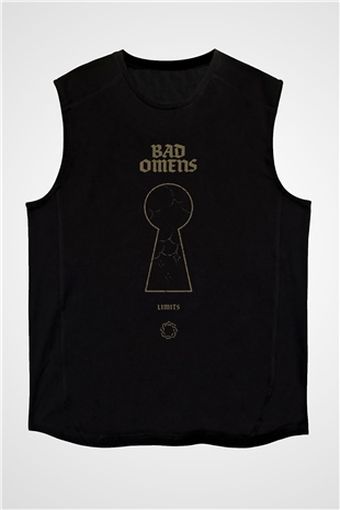 Bad Omens Baskılı Unisex Siyah Kolsuz Tişört - Tshirt