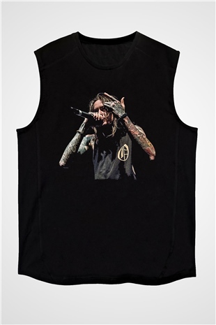 Bad Omens Baskılı Unisex Siyah Kolsuz Tişört - Tshirt