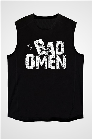 Bad Omens Baskılı Unisex Siyah Kolsuz Tişört - Tshirt