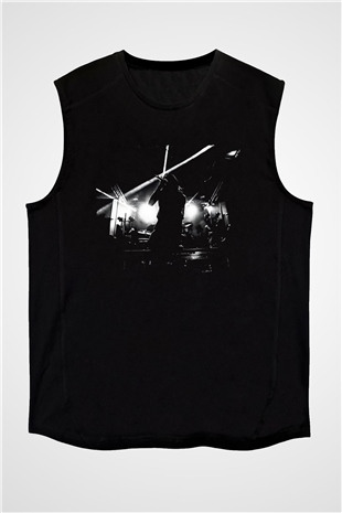 Bad Omens Baskılı Unisex Siyah Kolsuz Tişört - Tshirt