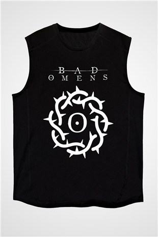Bad Omens Baskılı Unisex Siyah Kolsuz Tişört - Tshirt