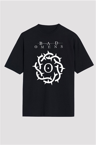 Bad Omens Baskılı Unisex Siyah Oversize Tişört - Tshirt
