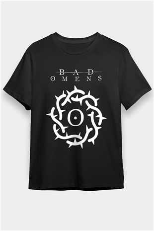 Bad Omens Baskılı Unisex Siyah Tişört - Tshirt