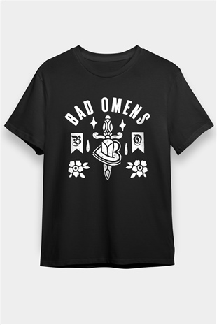 Bad Omens Baskılı Unisex Siyah Tişört - Tshirt