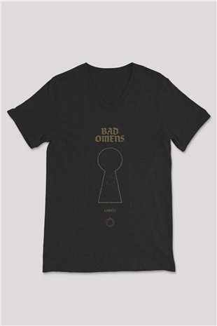 Bad Omens Baskılı Unisex Siyah V Yaka Tişört - Tshirt