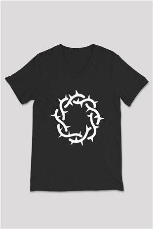 Bad Omens Baskılı Unisex Siyah V Yaka Tişört - Tshirt