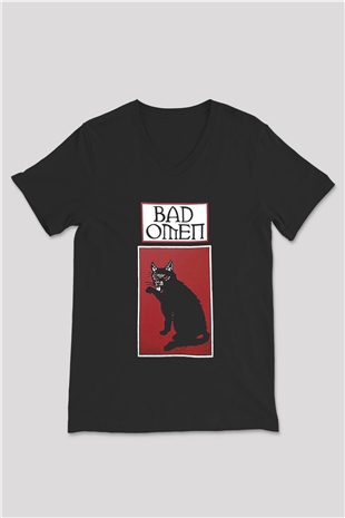 Bad Omens Baskılı Unisex Siyah V Yaka Tişört - Tshirt