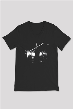 Bad Omens Baskılı Unisex Siyah V Yaka Tişört - Tshirt