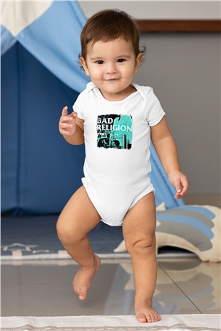 Bad Religion Baskılı Unisex Beyaz Bebek Body - Zıbın