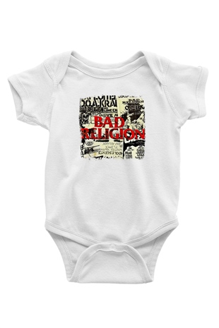 Bad Religion Baskılı Unisex Beyaz Bebek Body - Zıbın