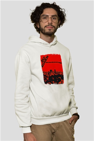Bad Religion Baskılı Unisex Beyaz Hoodie