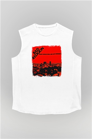 Bad Religion Baskılı Unisex Beyaz Kolsuz Tişört