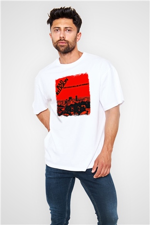 Bad Religion Baskılı Unisex Beyaz Oversize Tişört