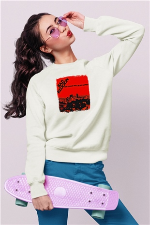 Bad Religion Baskılı Unisex Beyaz Sweatshirt