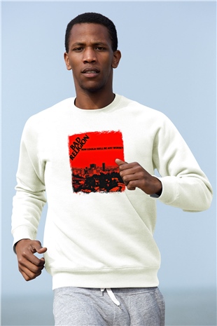 Bad Religion Baskılı Unisex Beyaz Sweatshirt