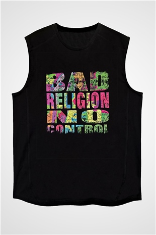 Bad Religion Baskılı Unisex Siyah Kolsuz Tişört
