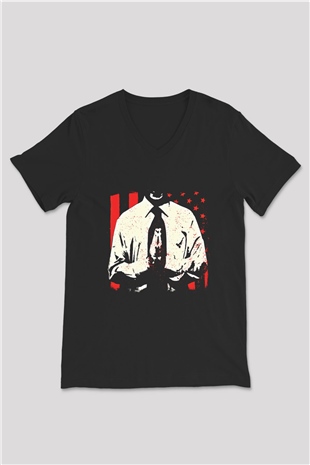 Bad Religion Baskılı Unisex Siyah V Yaka Tişört