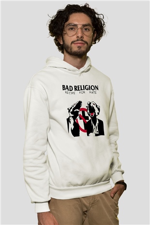 Bad Religion Beyaz Unisex Kapşonlu Sweatshirt