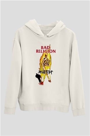 Bad Religion Beyaz Unisex Kapşonlu Sweatshirt