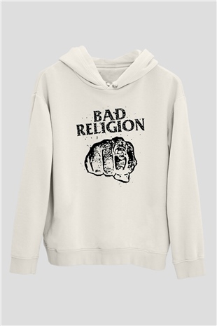 Bad Religion Beyaz Unisex Kapüşonlu Sweatshirt