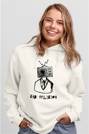 Bad Religion Beyaz Unisex Kapüşonlu Sweatshirt