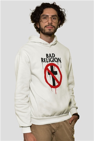 Bad Religion Beyaz Unisex Kapüşonlu Sweatshirt