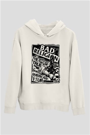 Bad Religion Beyaz Unisex Kapüşonlu Sweatshirt