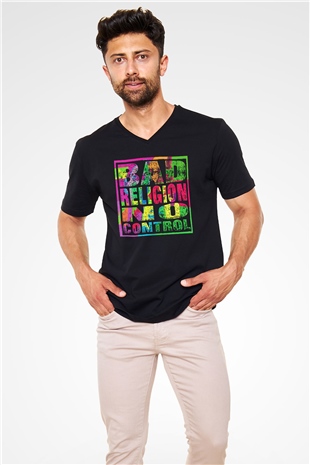 Bad Religion Siyah Unisex V Yaka Tişört T-Shirt