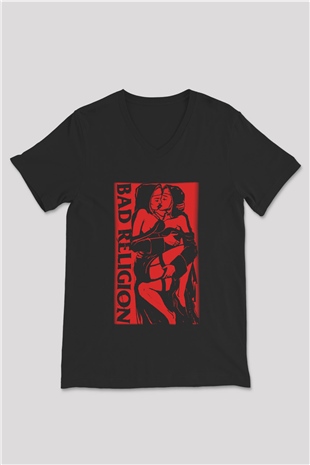 Bad Religion Siyah Unisex V Yaka Tişört T-Shirt