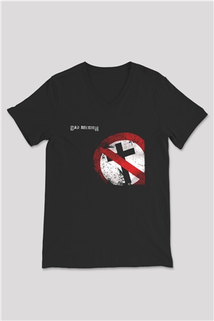 Bad Religion Siyah Unisex V Yaka Tişört T-Shirt