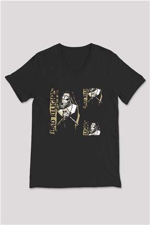 Bad Religion Siyah Unisex V Yaka Tişört T-Shirt