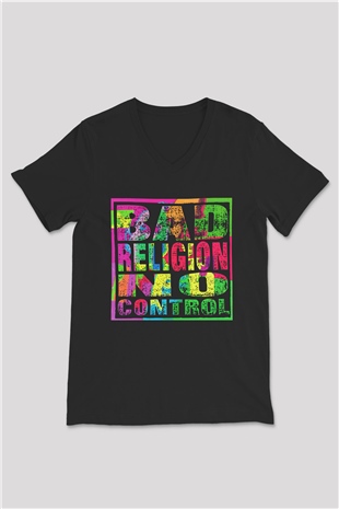Bad Religion Siyah Unisex V Yaka Tişört T-Shirt