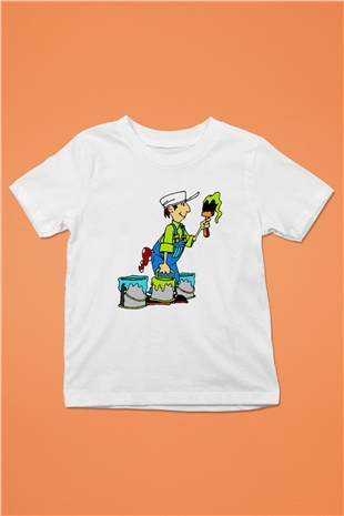 Badanacı Baskılı Beyaz Unisex Çocuk Tişört