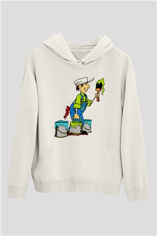 Badanacı Beyaz Unisex Hoodie