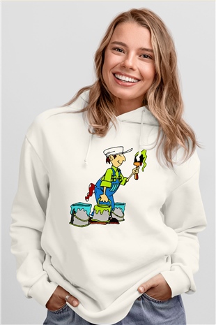 Badanacı Beyaz Unisex Hoodie