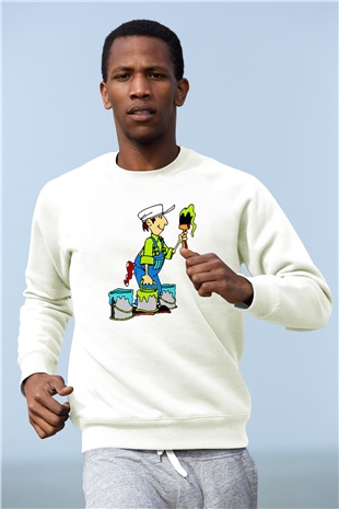 Badanacı Beyaz Unisex Sweatshirt
