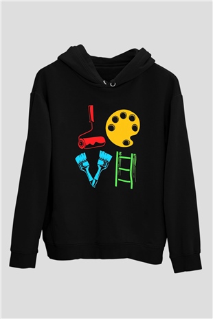 Badanacı Siyah Unisex Kapüşonlu Sweatshirt