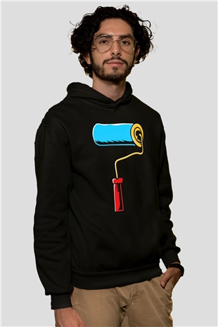 Badanacı Siyah Unisex Kapüşonlu Sweatshirt
