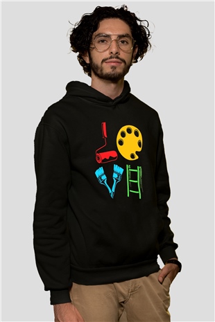 Badanacı Siyah Unisex Kapüşonlu Sweatshirt