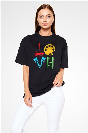 Badanacı Siyah Oversize Tişört Oversize T-shirt - TişörtFabrikası