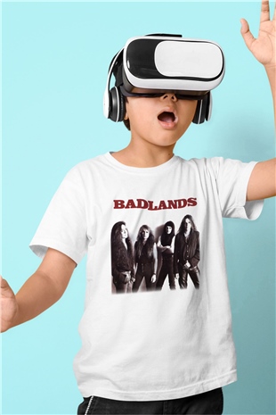 Badlands Baskılı Beyaz Unisex Çocuk Tişört