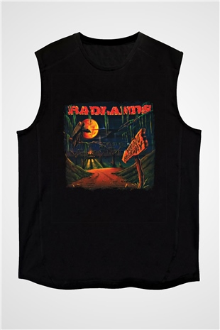 Badlands Baskılı Unisex Siyah Kolsuz Tişört