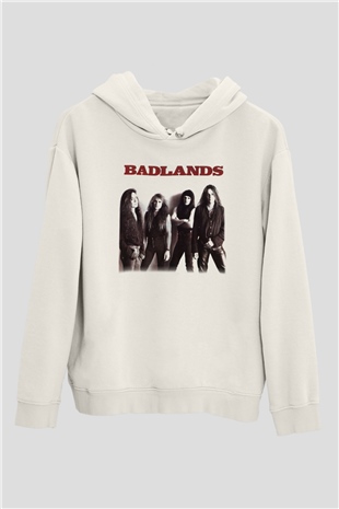Badlands Beyaz Unisex Kapşonlu Sweatshirt