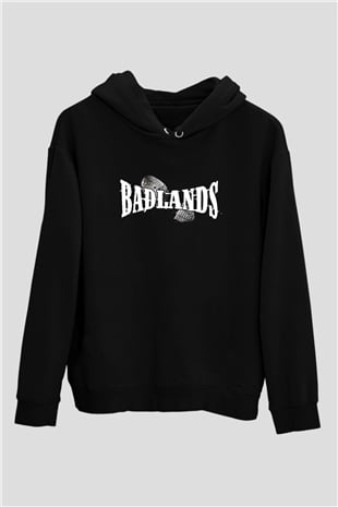Badlands Siyah Unisex Kapüşonlu Sweatshirt