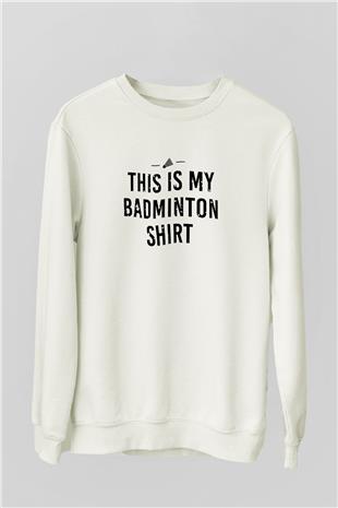 Badminton Baskılı Unisex Ekru Sweatshirt