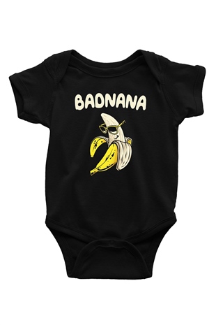 Badnana Muz BaskılıSiyah  Bebek Body - Zıbın