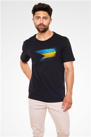 Bahamalar - Bahamas Bayrağı Baskılı Unisex Siyah Tişört