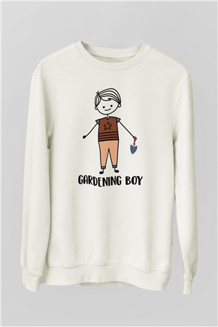 Bahçıvan Beyaz Unisex Sweatshirt